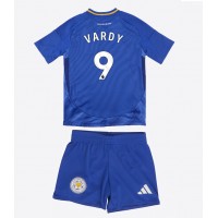 Camisa de Futebol Leicester City Jamie Vardy #9 Equipamento Principal Infantil 2024-25 Manga Curta (+ Calças curtas)